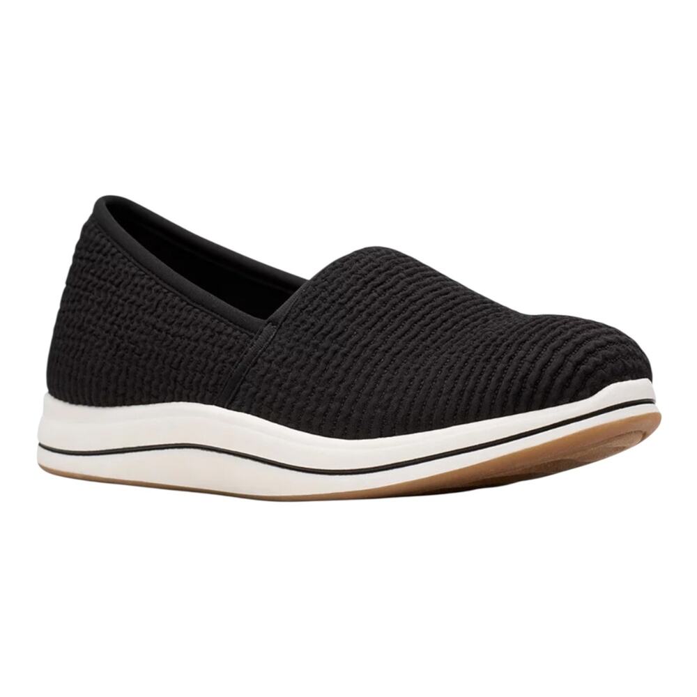 Clarks Women's Cloudsteppers Breeze Stretch Slip On Comfort Shoes Black Size 8